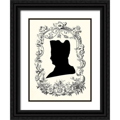 Cameo Silhouette VI Black Ornate Wood Framed Art Print with Double Matting by Vision Studio