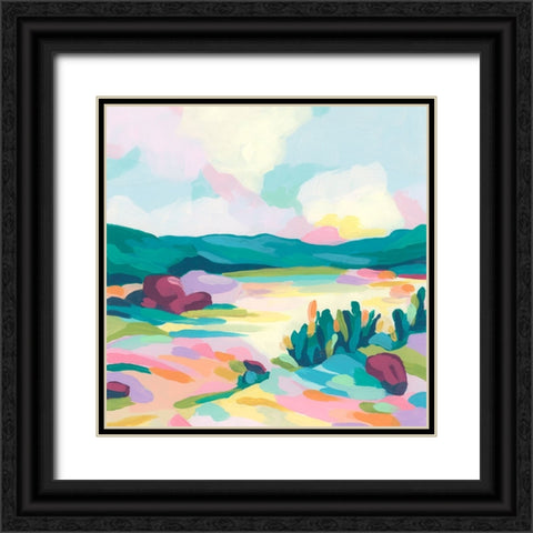 Pink Rock Valley II Black Ornate Wood Framed Art Print with Double Matting by Vess, June Erica