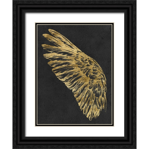 Gilded Wing I Black Ornate Wood Framed Art Print with Double Matting by Vision Studio