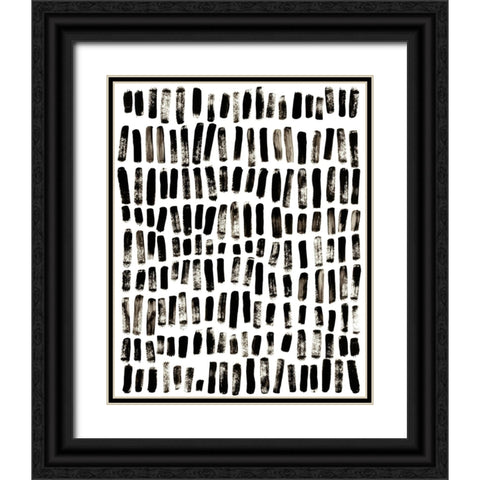 Ink March II Black Ornate Wood Framed Art Print with Double Matting by Vess, June Erica