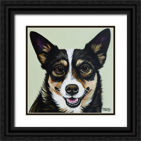 Black and Tan Corgi Black Ornate Wood Framed Art Print with Double Matting by Vitaletti, Carolee