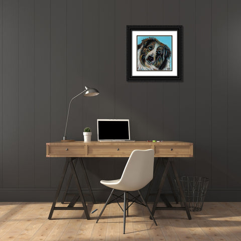 Blue Eyed Dog Black Ornate Wood Framed Art Print with Double Matting by Vitaletti, Carolee