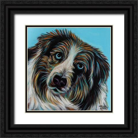 Blue Eyed Dog Black Ornate Wood Framed Art Print with Double Matting by Vitaletti, Carolee