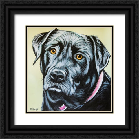 Realistic Black Lab Black Ornate Wood Framed Art Print with Double Matting by Vitaletti, Carolee