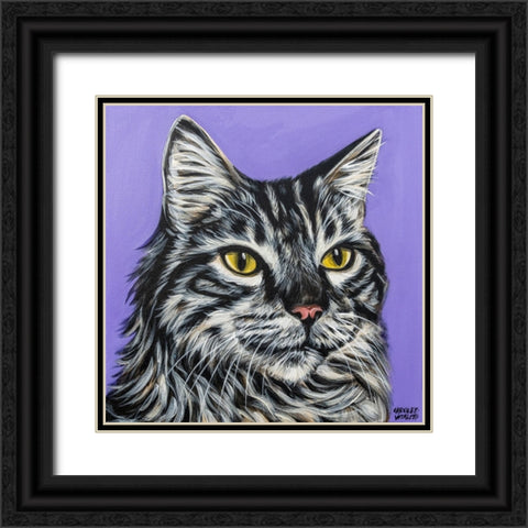 Tough Cat Black Ornate Wood Framed Art Print with Double Matting by Vitaletti, Carolee