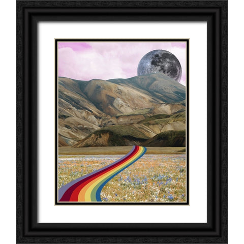Rainbow Field I Black Ornate Wood Framed Art Print with Double Matting by Wang, Melissa