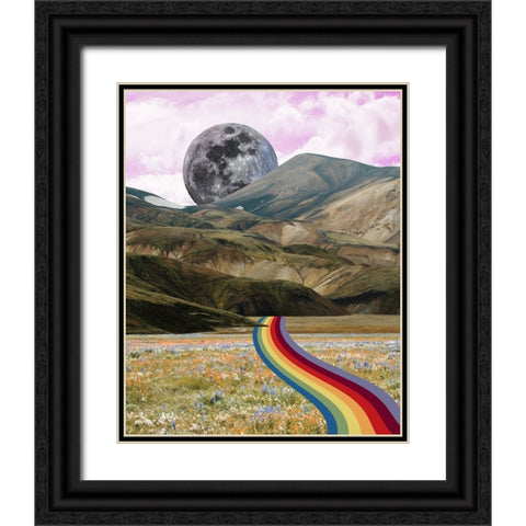 Rainbow Field II Black Ornate Wood Framed Art Print with Double Matting by Wang, Melissa