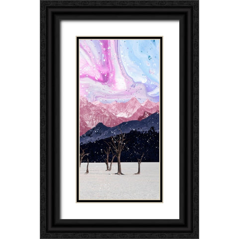 Violet Valleys I Black Ornate Wood Framed Art Print with Double Matting by Wang, Melissa