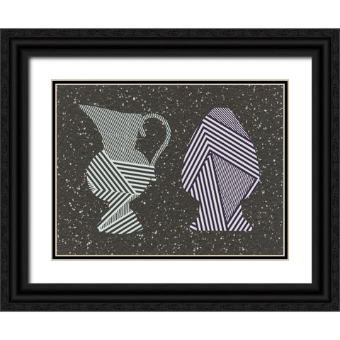 Sculptural Vase I Black Ornate Wood Framed Art Print with Double Matting by Wang, Melissa