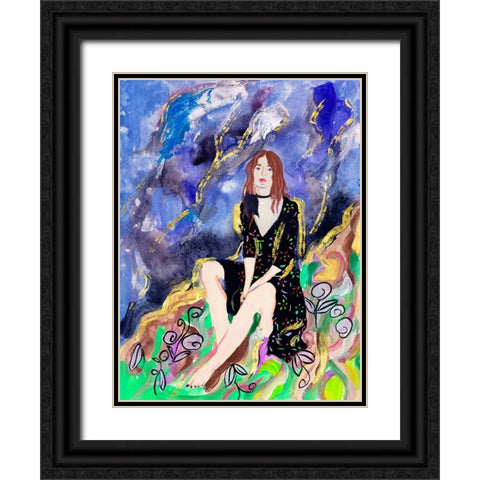 Night Galaxy III Black Ornate Wood Framed Art Print with Double Matting by Wang, Melissa