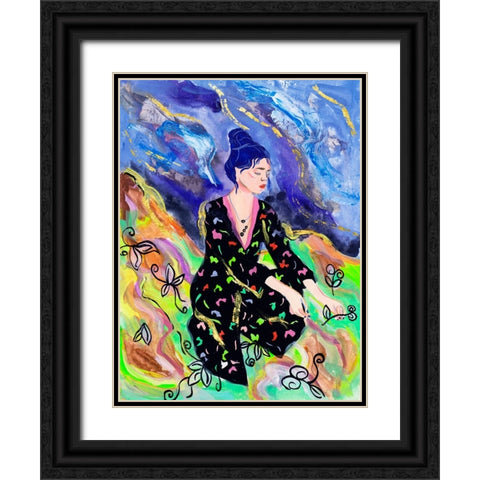 Night Galaxy IV Black Ornate Wood Framed Art Print with Double Matting by Wang, Melissa