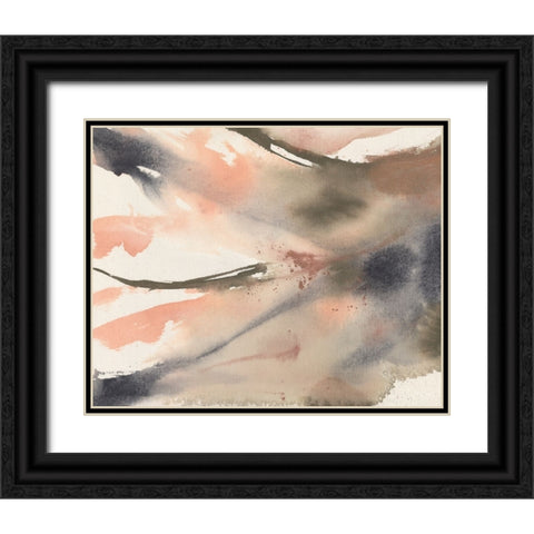 Neutral Fluidity I Black Ornate Wood Framed Art Print with Double Matting by Goldberger, Jennifer