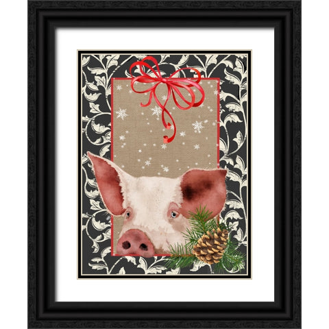 County Christmas Farm II Black Ornate Wood Framed Art Print with Double Matting by Reynolds, Jade