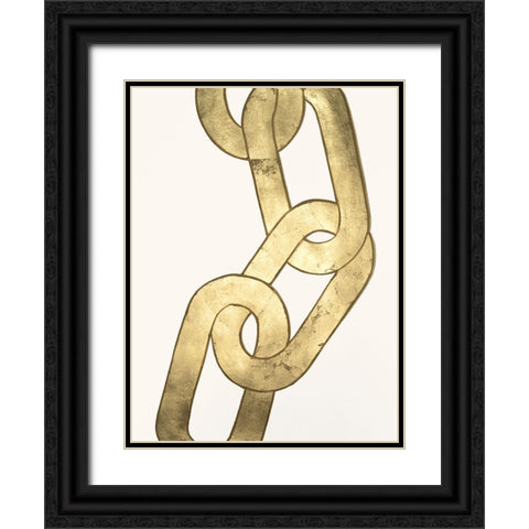 Gold Chains II Black Ornate Wood Framed Art Print with Double Matting by Lam, Vanna