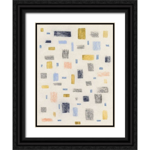 Free Blocks II Black Ornate Wood Framed Art Print with Double Matting by Lam, Vanna