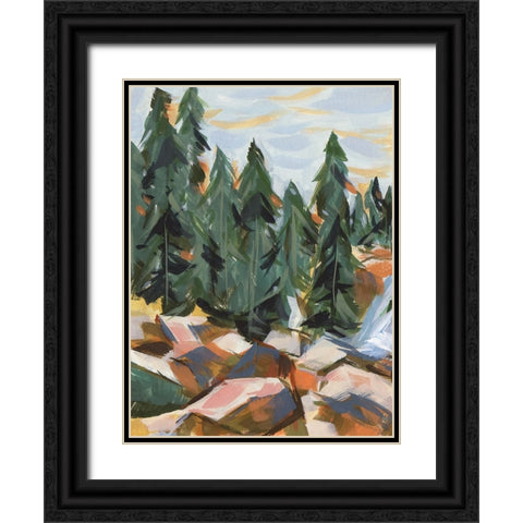 Forest Scape I Black Ornate Wood Framed Art Print with Double Matting by Wang, Melissa