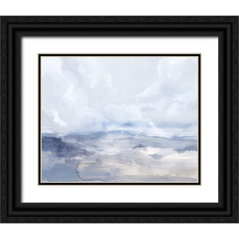 Periwinkle Seas II Black Ornate Wood Framed Art Print with Double Matting by Barnes, Victoria