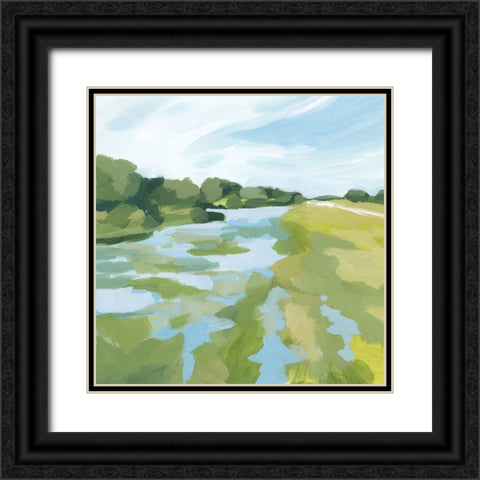 Verdant Abstract Wetland II Black Ornate Wood Framed Art Print with Double Matting by Barnes, Victoria