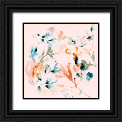 Peach Bloom I Black Ornate Wood Framed Art Print with Double Matting by Wang, Melissa