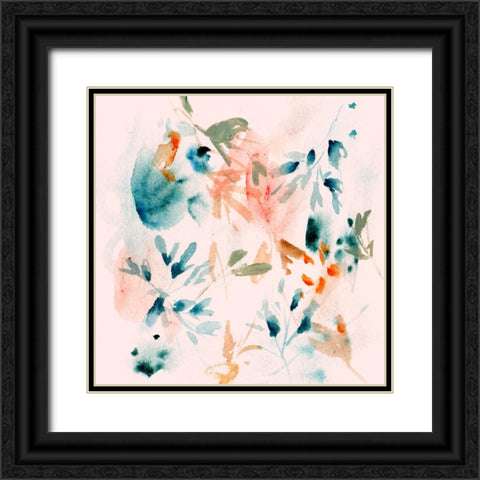 Peach Bloom III Black Ornate Wood Framed Art Print with Double Matting by Wang, Melissa