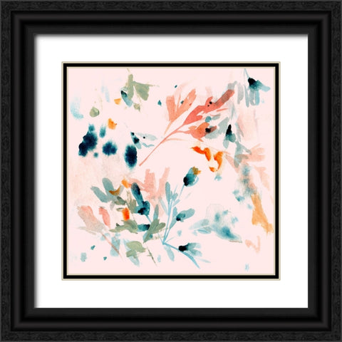 Peach Bloom V Black Ornate Wood Framed Art Print with Double Matting by Wang, Melissa