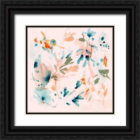 Peach Bloom VI Black Ornate Wood Framed Art Print with Double Matting by Wang, Melissa