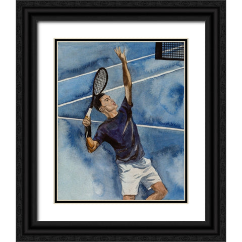 Tennis Court I Black Ornate Wood Framed Art Print with Double Matting by Wang, Melissa