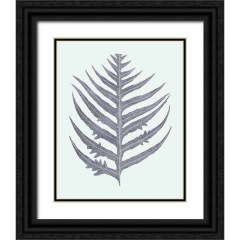 Antique Silver Ferns IV Black Ornate Wood Framed Art Print with Double Matting by Vision Studio
