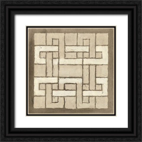 Knotted Tiles III Black Ornate Wood Framed Art Print with Double Matting by Lam, Vanna