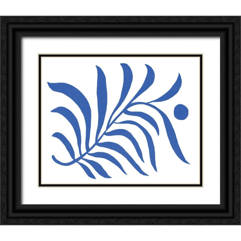 Blue Fern I Black Ornate Wood Framed Art Print with Double Matting by Green, Jacob