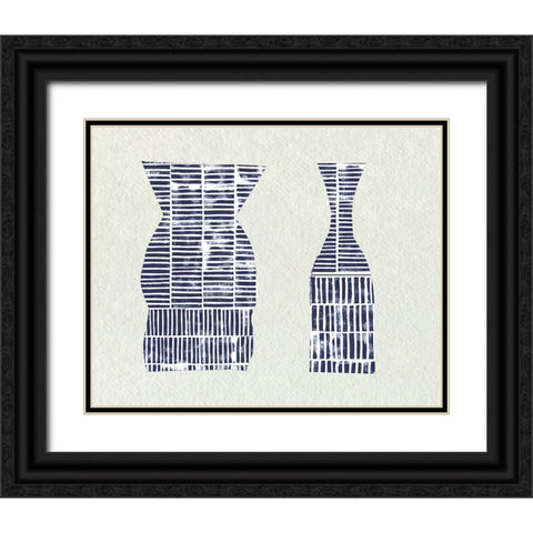 Dashed Modern Vases I Black Ornate Wood Framed Art Print with Double Matting by Sizemore, Natalie