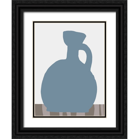 Indigo Striped Vase IV Black Ornate Wood Framed Art Print with Double Matting by Vision Studio