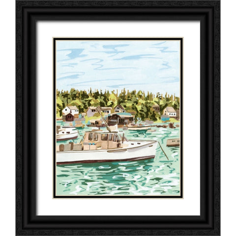 Summer Sails I Black Ornate Wood Framed Art Print with Double Matting by Wang, Melissa