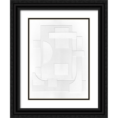 White Geometric II Black Ornate Wood Framed Art Print with Double Matting by Willett, Michael
