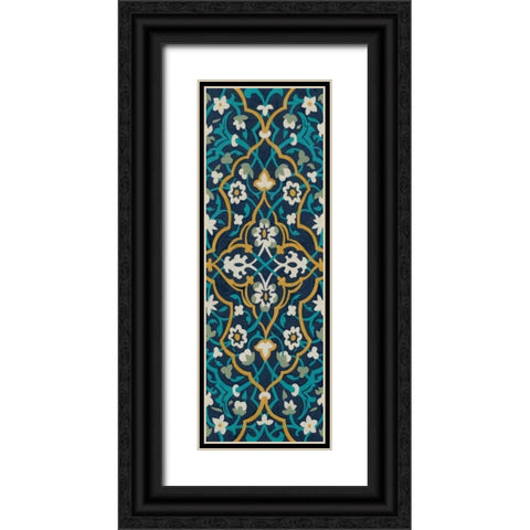 Cobalt Tapestry I Black Ornate Wood Framed Art Print with Double Matting by Zarris, Chariklia