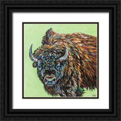 A Large Bison Black Ornate Wood Framed Art Print with Double Matting by Vitaletti, Carolee