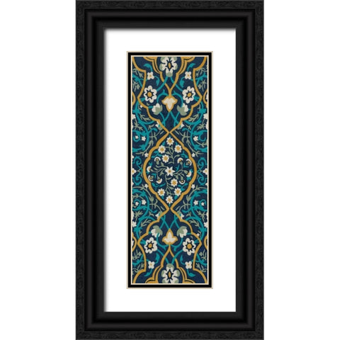 Cobalt Tapestry II Black Ornate Wood Framed Art Print with Double Matting by Zarris, Chariklia