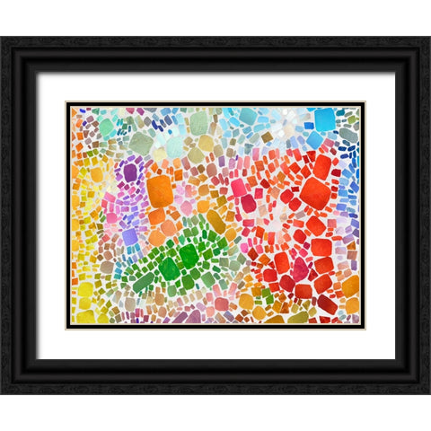 Colorful Bedrock III Black Ornate Wood Framed Art Print with Double Matting by Saunders, Alonzo