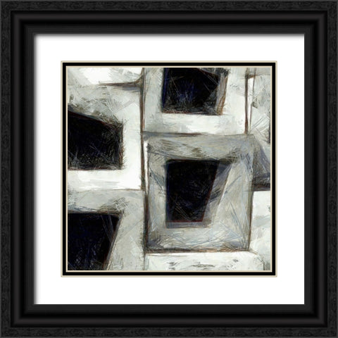 Sketchy Blocks I Black Ornate Wood Framed Art Print with Double Matting by Saunders, Alonzo