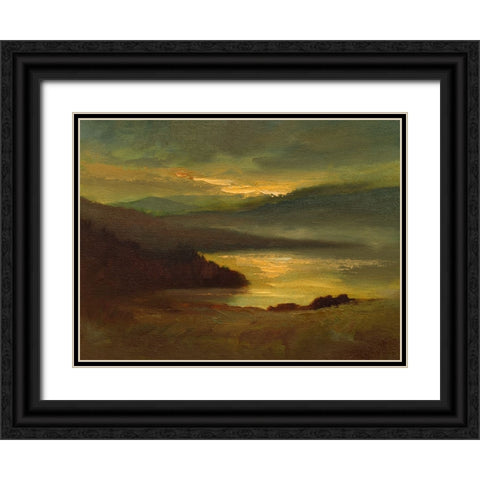 Lands End Black Ornate Wood Framed Art Print with Double Matting by Finch, Sheila