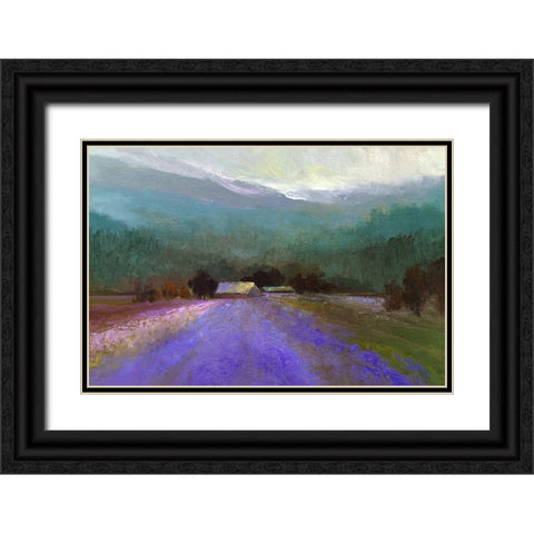 Lavender Light Black Ornate Wood Framed Art Print with Double Matting by Finch, Sheila
