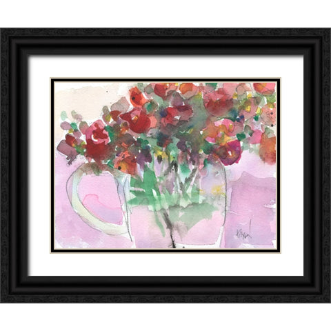 Florals From the Balcony I Black Ornate Wood Framed Art Print with Double Matting by Dixon, Samuel