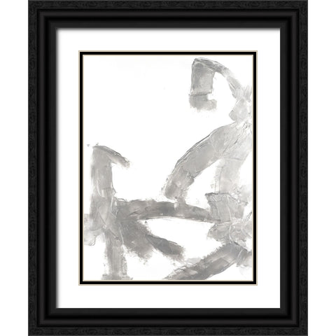 Silvery Strokes I Black Ornate Wood Framed Art Print with Double Matting by Willett, Michael