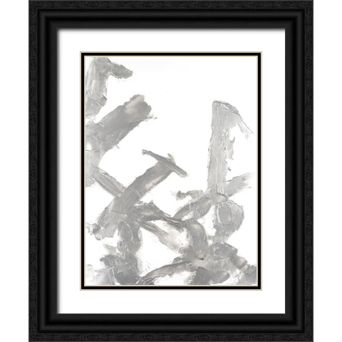 Silvery Strokes II Black Ornate Wood Framed Art Print with Double Matting by Willett, Michael