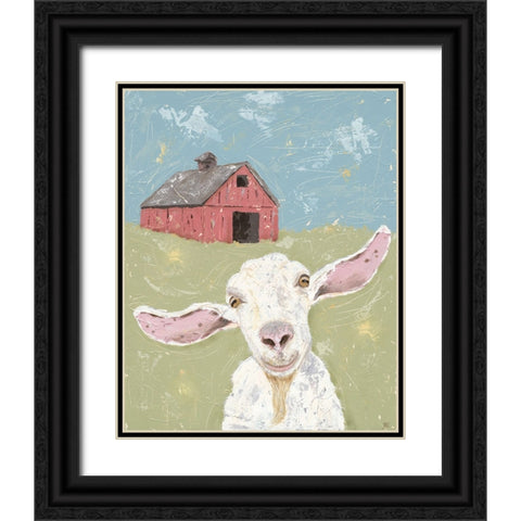 My Farm Friends III Black Ornate Wood Framed Art Print with Double Matting by Reynolds, Jade