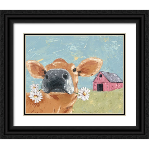 My Farm Friends IV Black Ornate Wood Framed Art Print with Double Matting by Reynolds, Jade