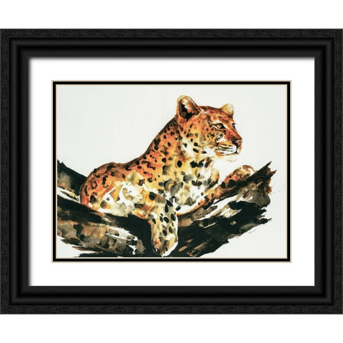 Safari Series I Black Ornate Wood Framed Art Print with Double Matting by Schicker, Joshua