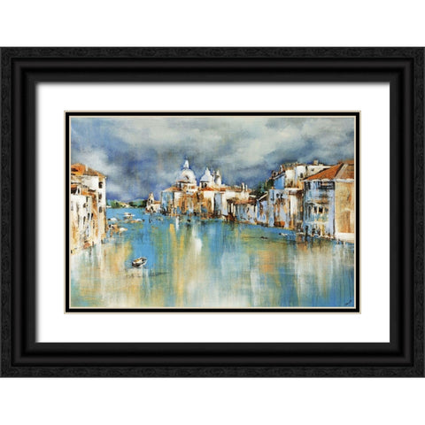 Season in Venice Black Ornate Wood Framed Art Print with Double Matting by Edmunds, Sydney