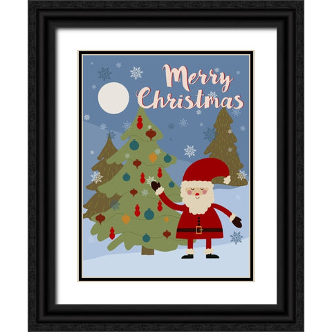 Winer Santa I Black Ornate Wood Framed Art Print with Double Matting by Moore, Regina
