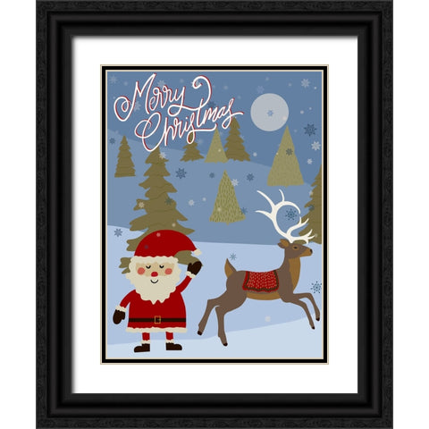 Winer Santa II Black Ornate Wood Framed Art Print with Double Matting by Moore, Regina